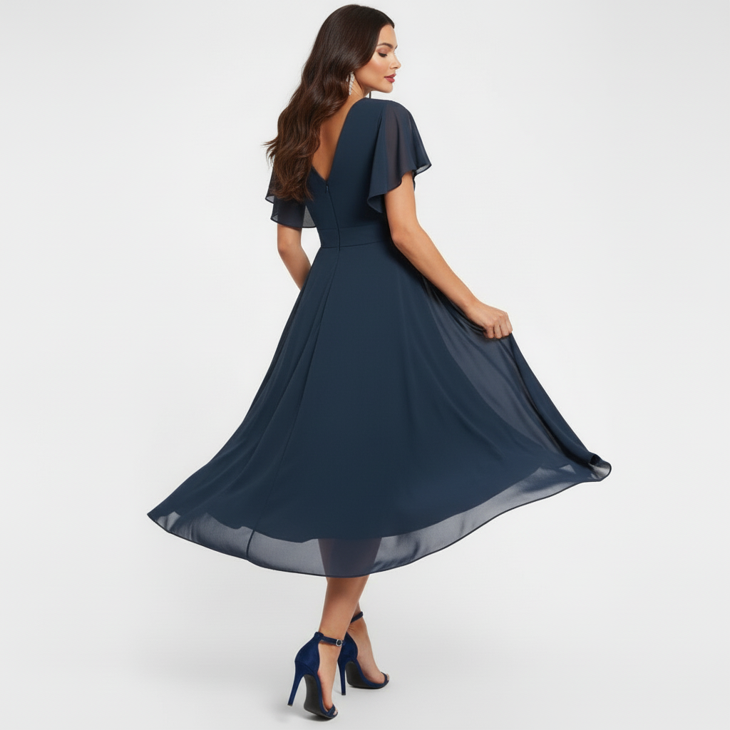 Grace | Elegant And Flattering V-Neck Midi Dress 3