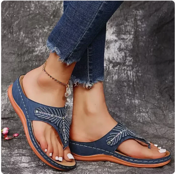 Grace | Glamorous And Comfortable Rhinestone Flip Flop Sandals 7