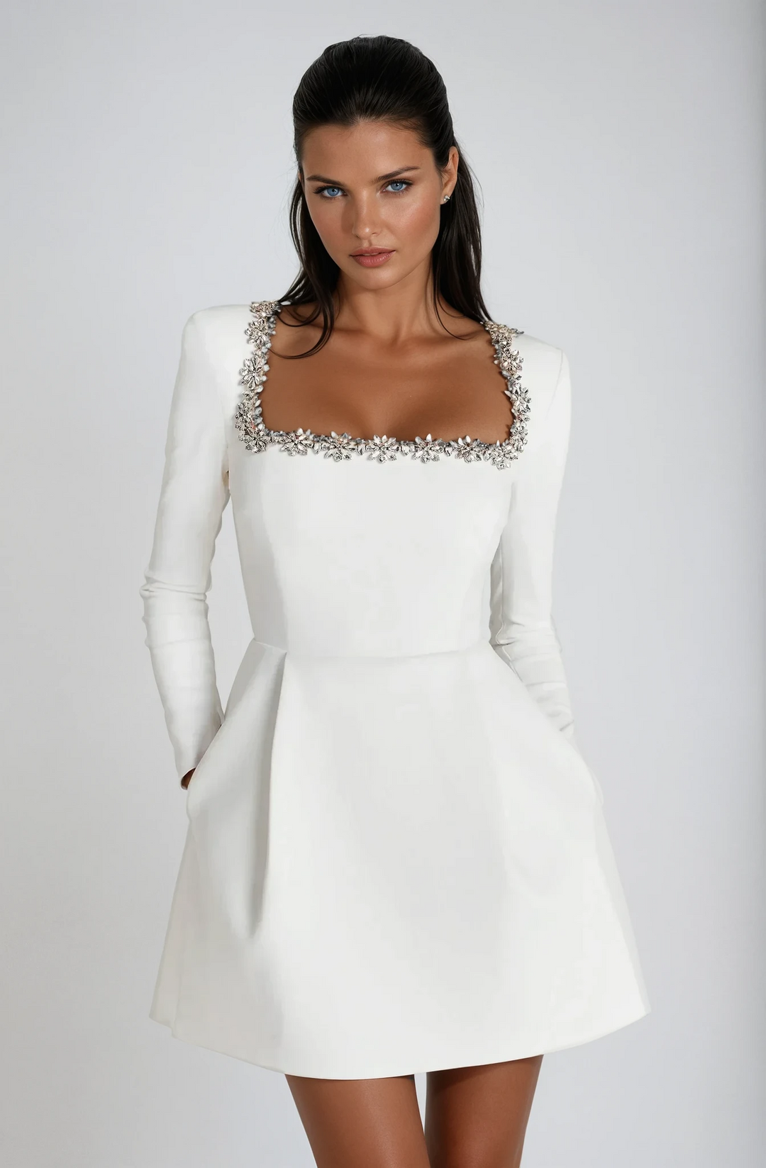 Hannah | Womens Dress Wedding Guest Mini Elegant Tailored Fit 5