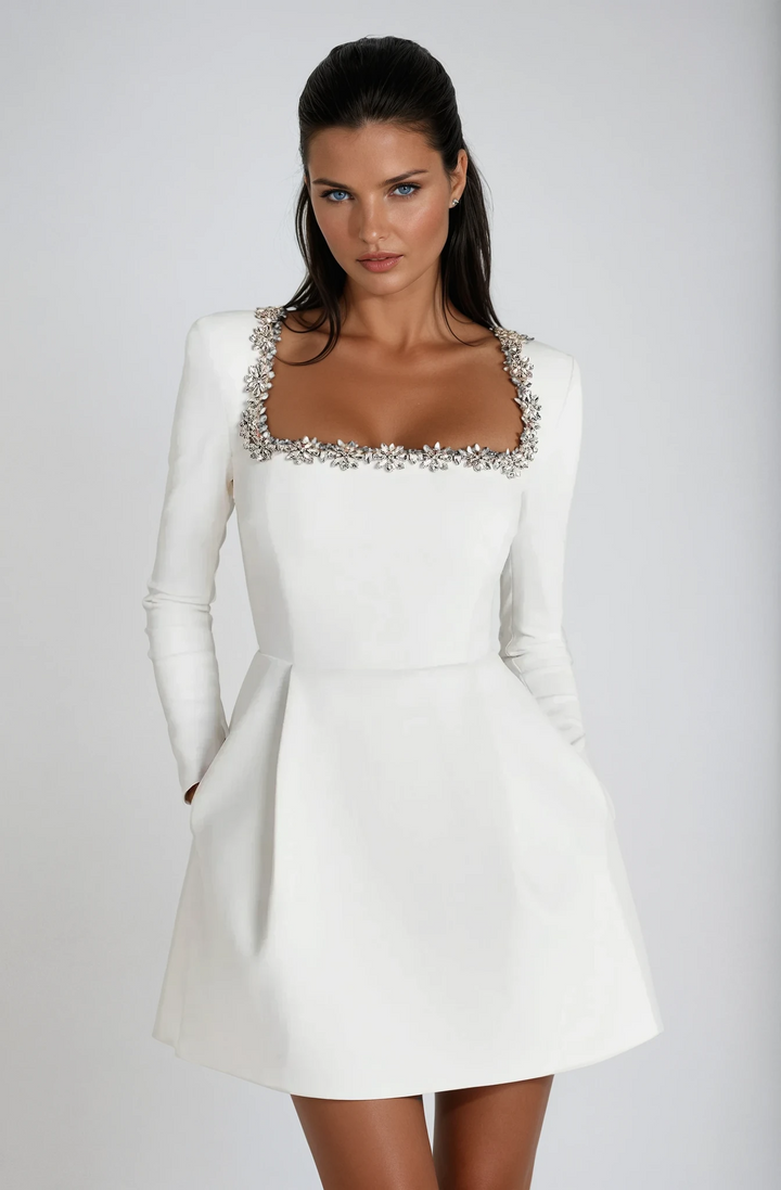 Hannah | Womens Dress Wedding Guest Mini Elegant Tailored Fit 5