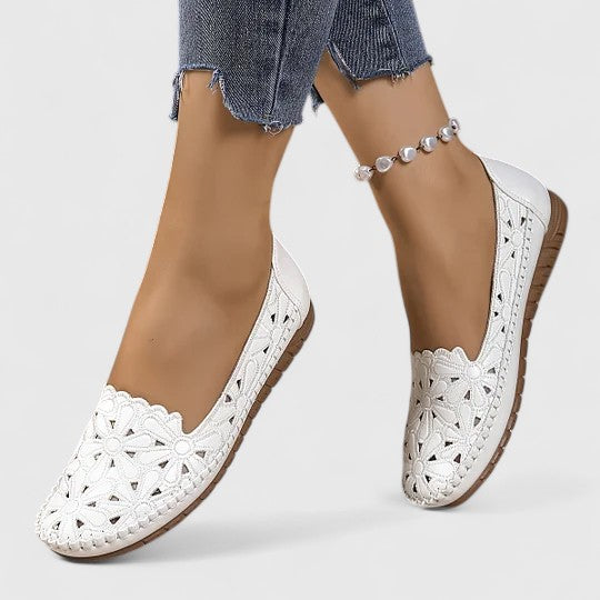 Hazel | Breathable Perforated Casual Slip-On Flats 0