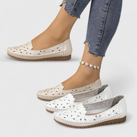 Hazel | Breathable Perforated Casual Slip-On Flats 1