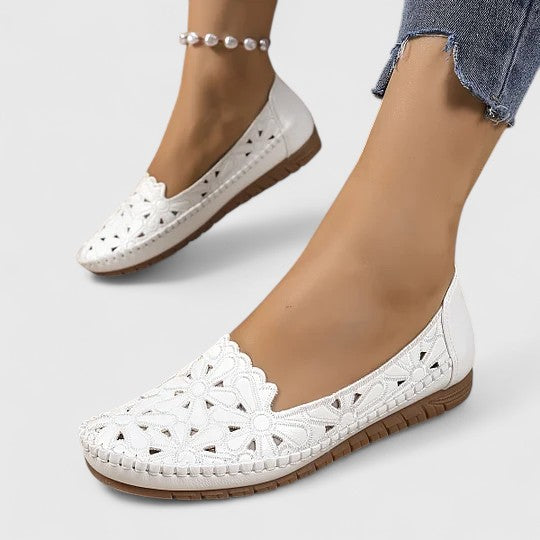 Hazel | Breathable Perforated Casual Slip-On Flats 4