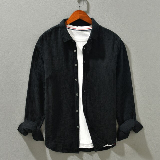 Hidde | Plain men's long-sleeved shirt 11