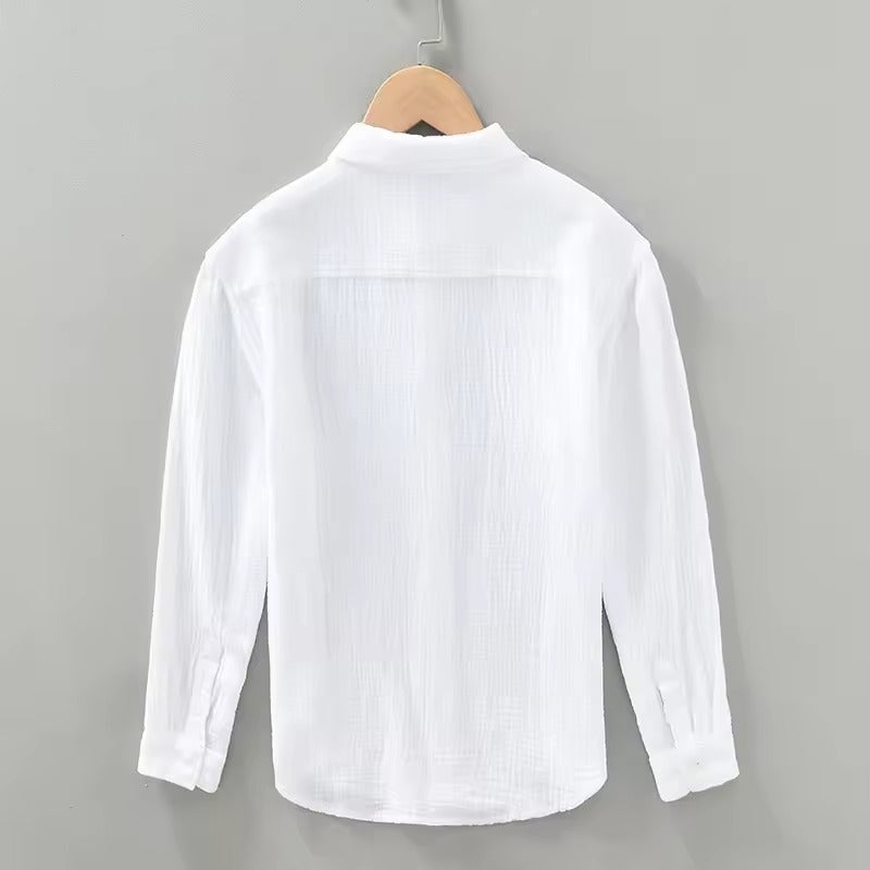 Hidde | Plain men's long-sleeved shirt 7