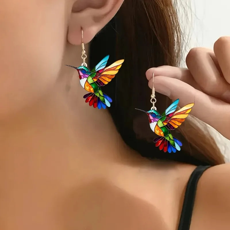 Iris | Colorful & Lightweight Hummingbird Earrings for Women 0
