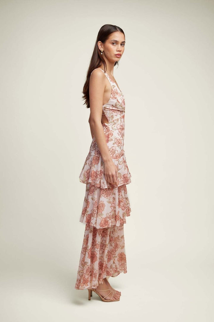 Iris | Elegant Floral Flounce Maxi Dress 3