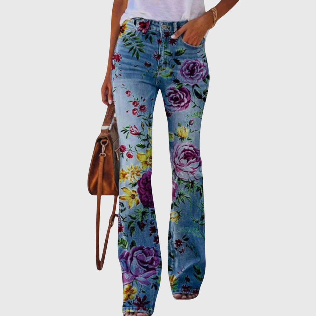 Iris | Sophisticated Wide-Leg Floral Pants 0