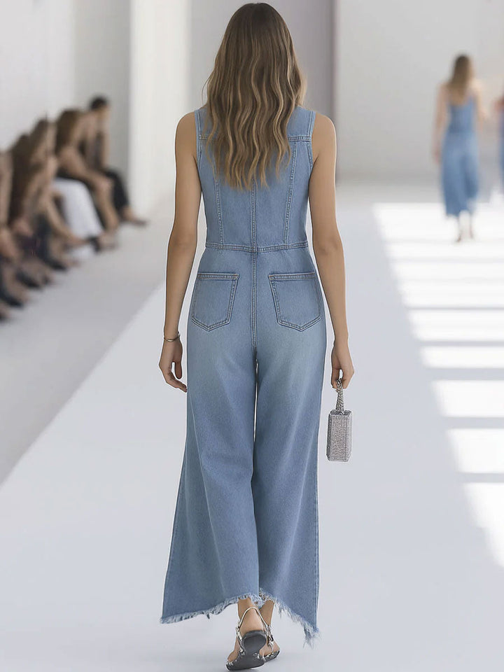 Isabella | Effortless Vintage-Inspired Sleeveless Wide Leg Jumpsuit 2