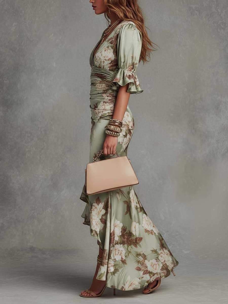 Isabella | Elegant And Charming Floral Wrap Maxi Dress 1
