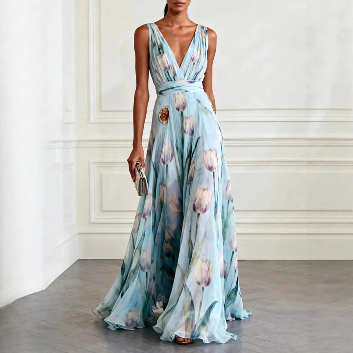 Isabella | Elegant And Flowing Maxi Wrap Dress 0