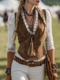 Rosalie | Blusa moderna in stile western con dettagli in pizzo