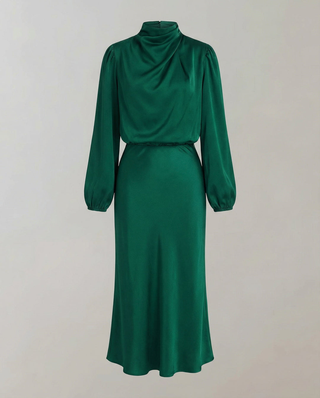 Isabella | Elegant Luminous Long-Sleeve Satin Dress 7