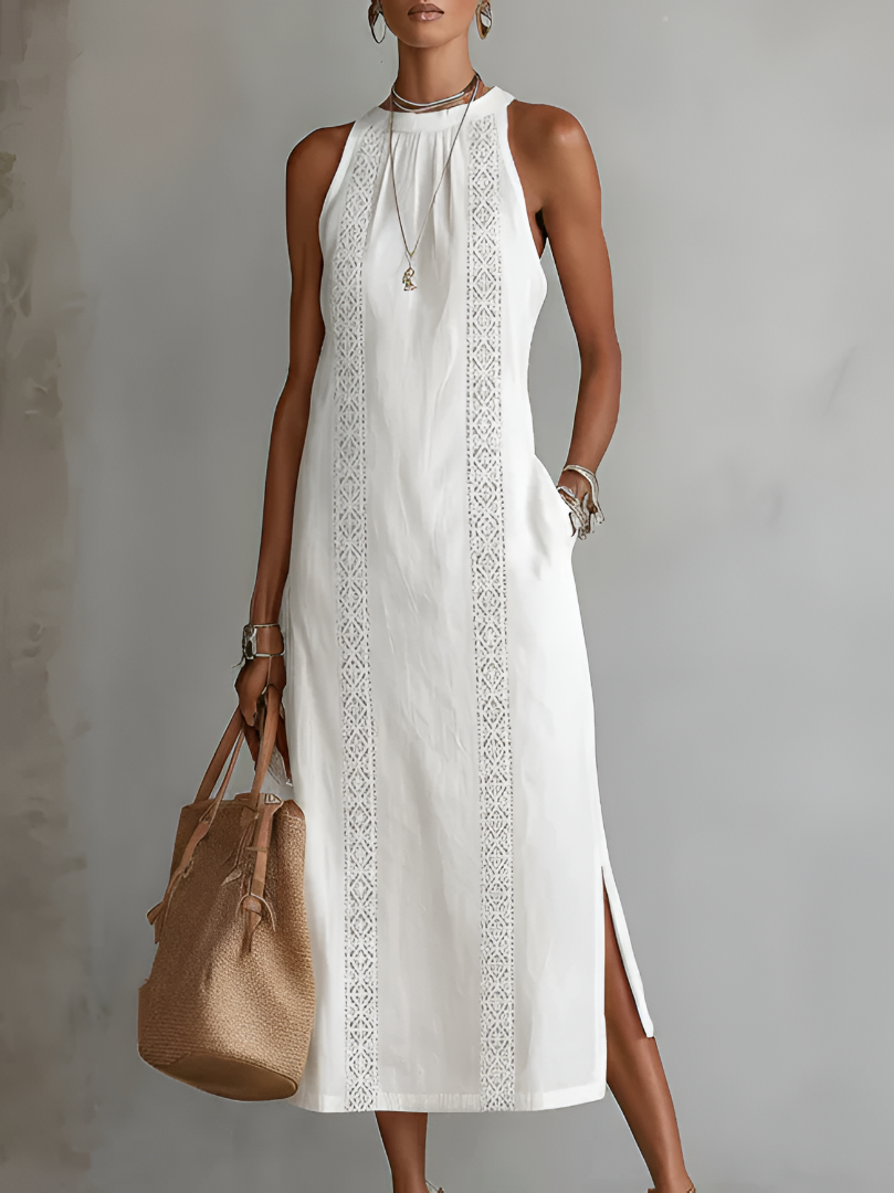 Isabella | Embroidered Breathable Summer Midi Dress 0