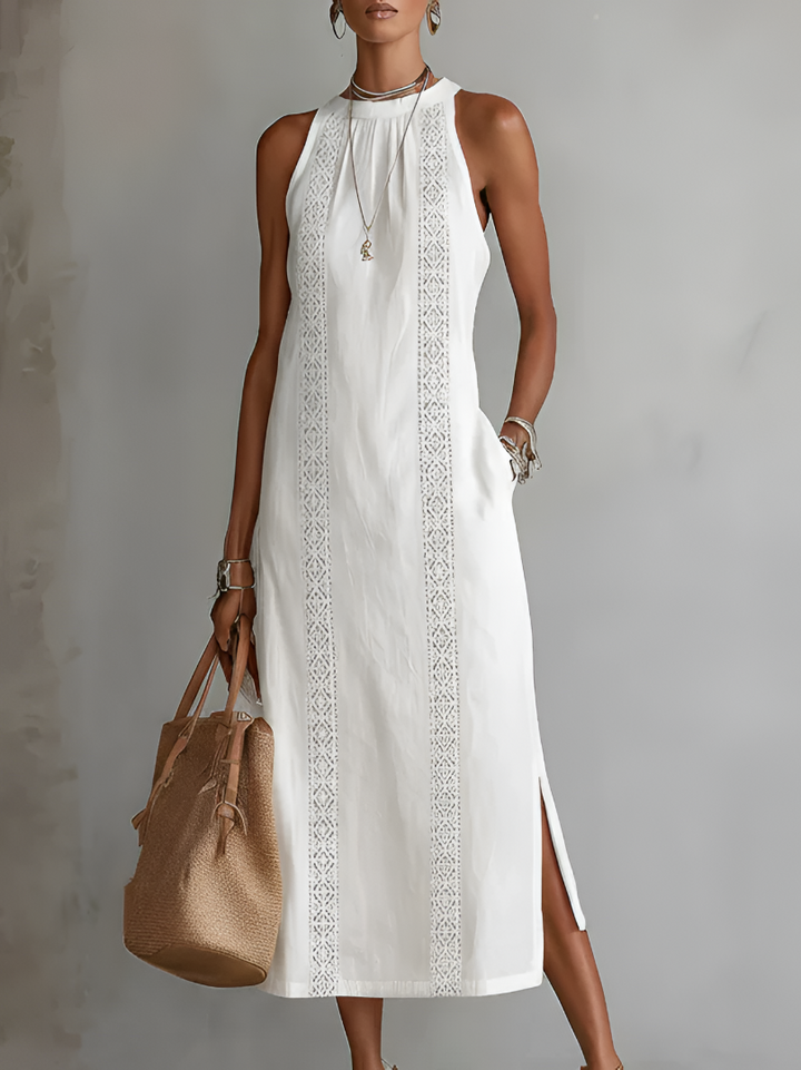 Isabella | Embroidered Breathable Summer Midi Dress 0