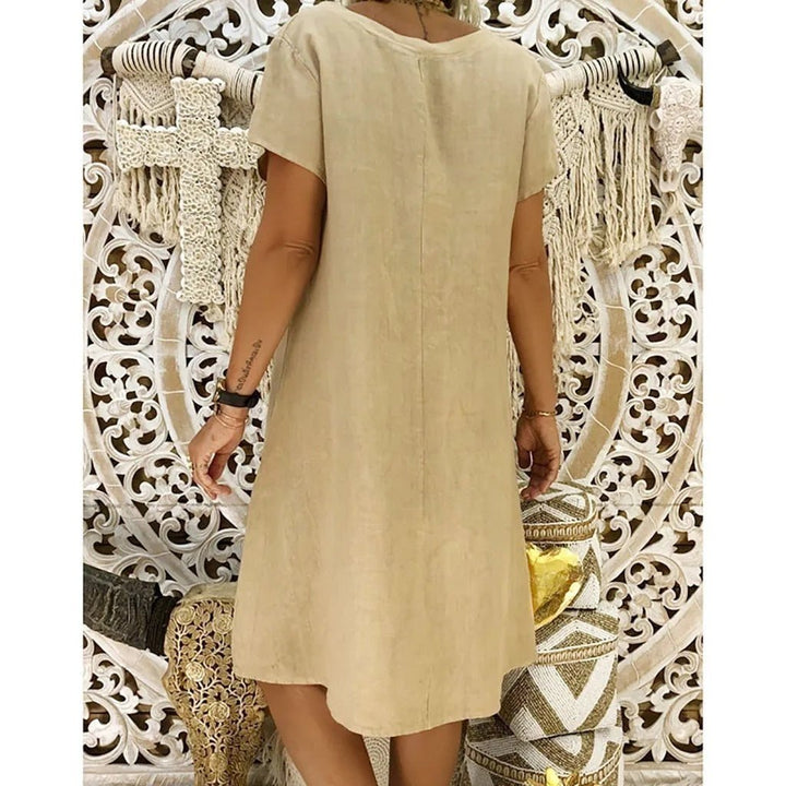 Isabella | Flattering Short Sleeve A-Line Mini Dress 1