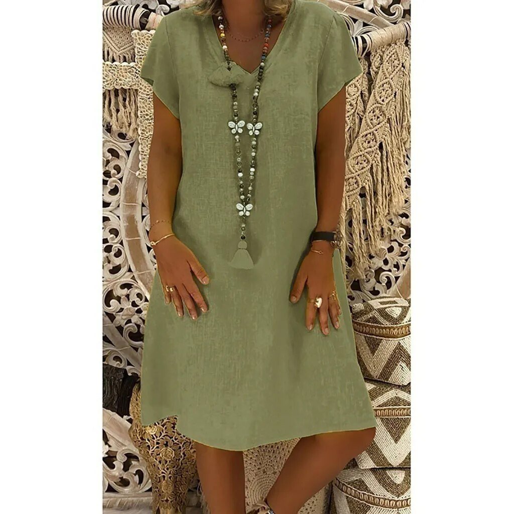 Isabella | Flattering Short Sleeve A-Line Mini Dress 5