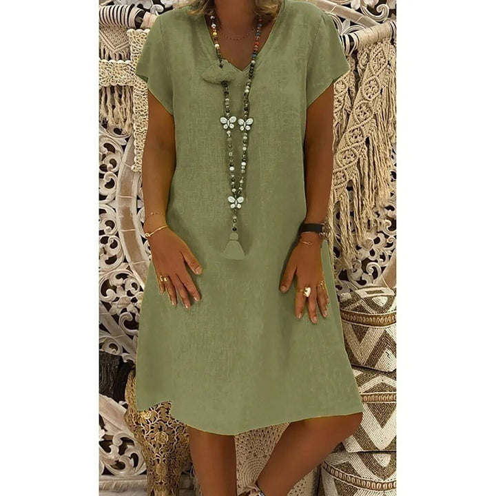 Isabella | Flattering Short Sleeve A-Line Mini Dress 5