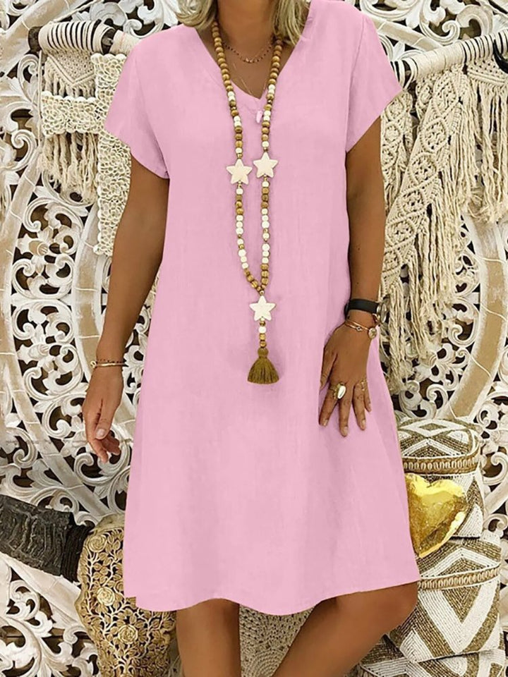 Isabella | Flattering Short Sleeve A-Line Mini Dress 6