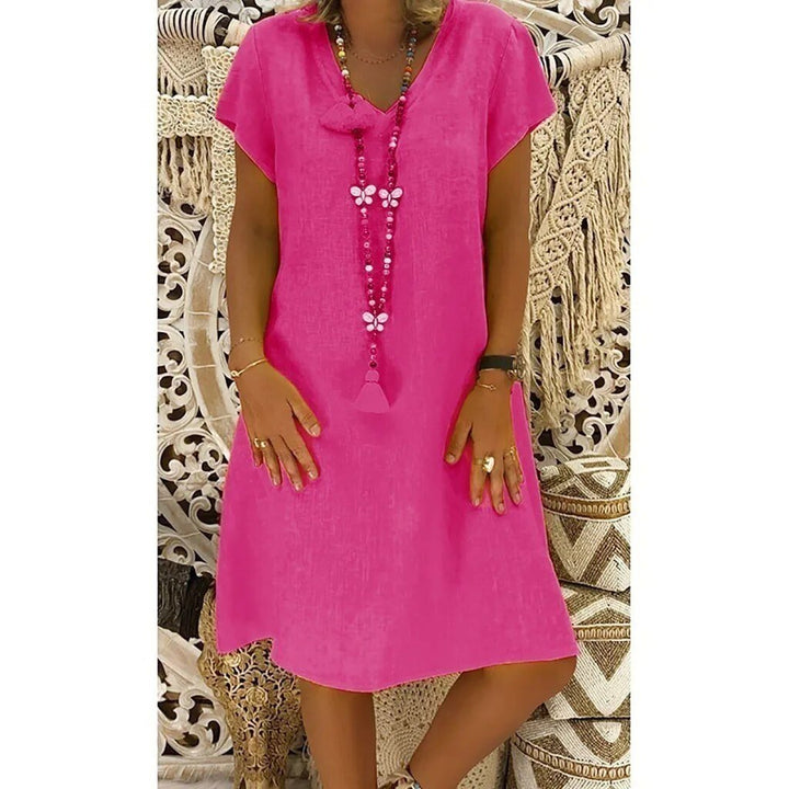 Isabella | Flattering Short Sleeve A-Line Mini Dress 8