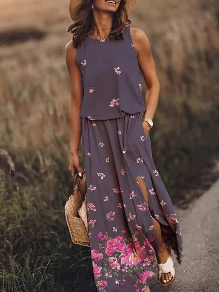 Isabella | Flowing Bohemian Sleeveless Floral Maxi Dress 2