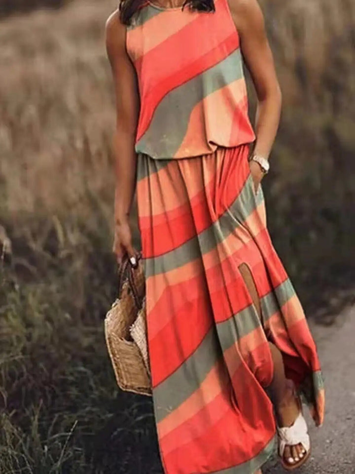 Isabella | Flowing Bohemian Sleeveless Floral Maxi Dress 6