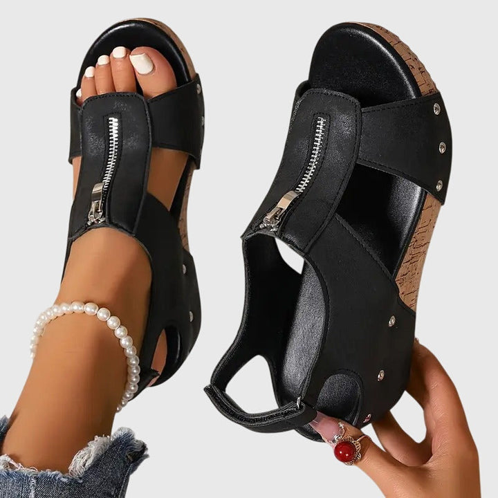 Isabella | Women's Orthopedic Zipper Support Sandal 0