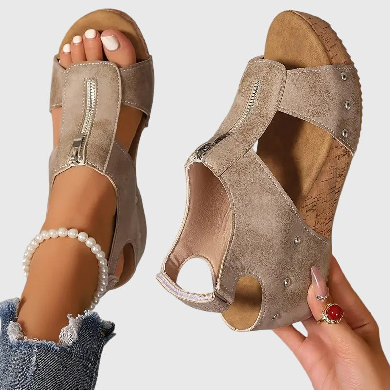 Isabella | Women's Orthopedic Zipper Support Sandal 1