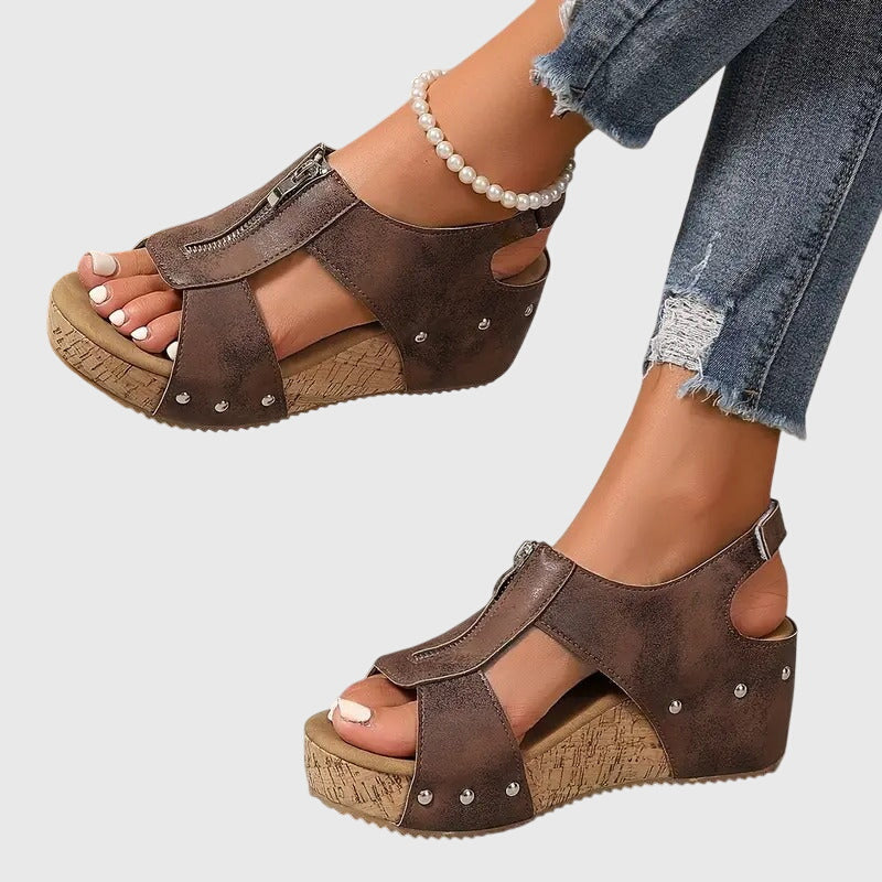Isabella | Women's Orthopedic Zipper Support Sandal 5