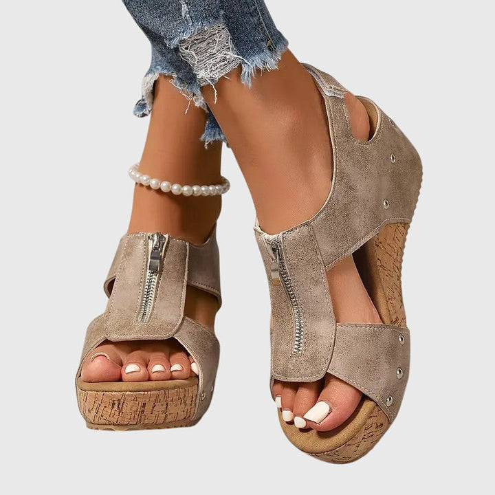 Isabella | Women's Orthopedic Zipper Support Sandal 6
