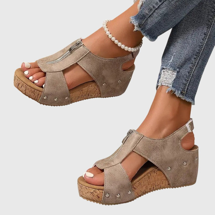 Isabella | Women's Orthopedic Zipper Support Sandal 7