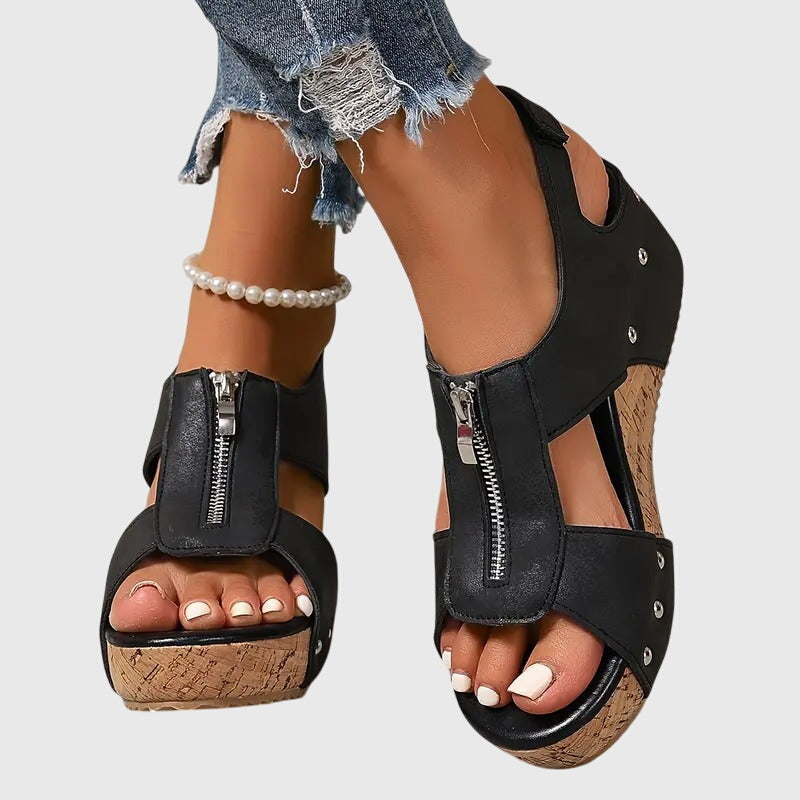 Isabella | Women's Orthopedic Zipper Support Sandal 8