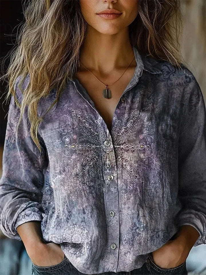 Isabella | Womens Blouses Floral Vintage Loose Fit Cotton Blend 9