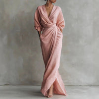 Marjorie | Abito lungo elegante e sofisticato con scollo a V e incrocio