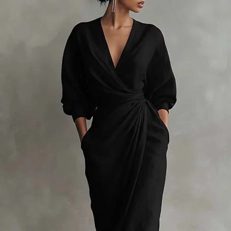 Isla | Elegant And Sophisticated V-Neck Wrap Maxi Dress 5