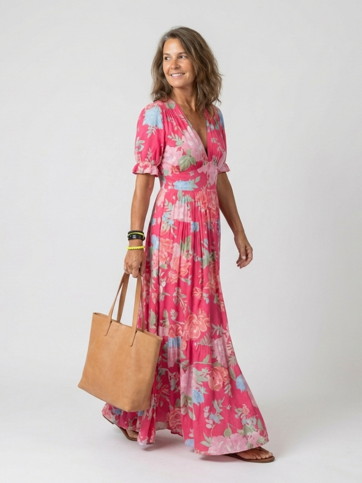 Isla | Elegant Floral Midi Dress with Flutter Sleeves 1