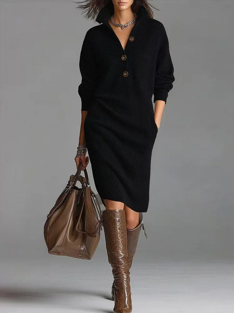Isla | Stylish and Elegant Ribbed Knit Dress 0