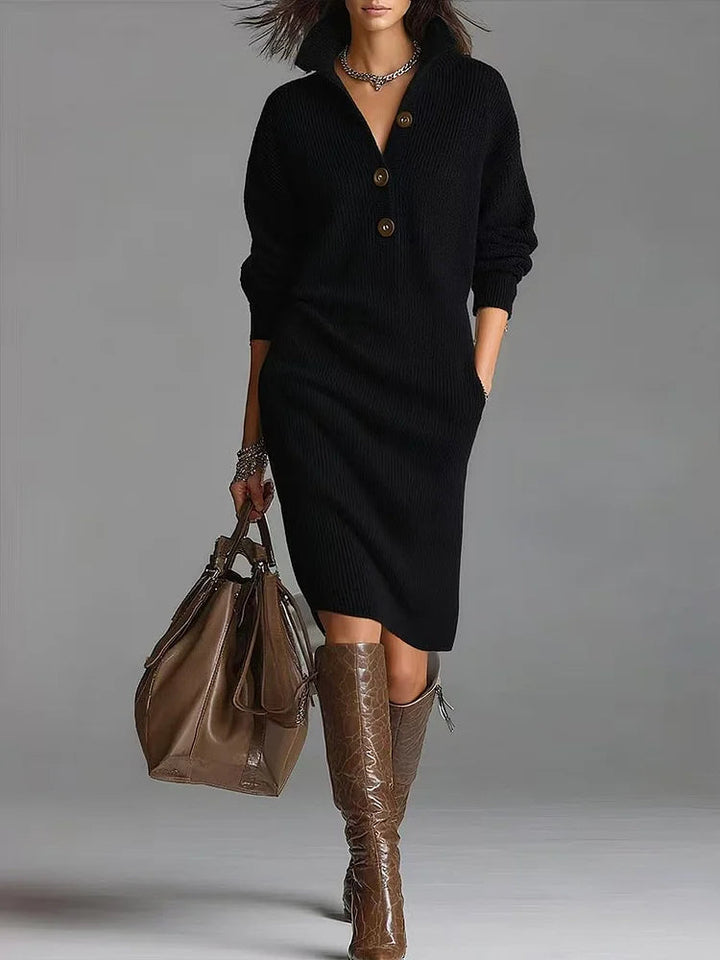 Isla | Stylish and Elegant Ribbed Knit Dress 0