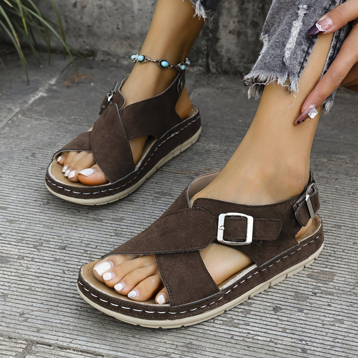 Jacika | Retro-Inspired Double Buckle Platform Sandals 2