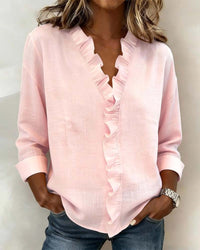 Jasmine | Elegant Ruffle V Neck Blouse