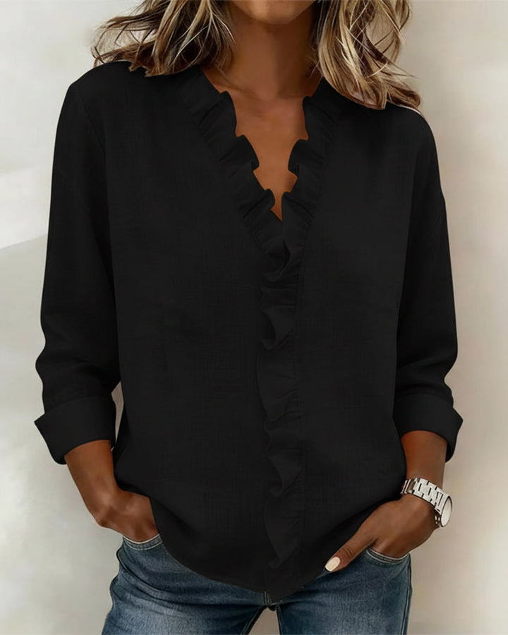 Jasmine | Ruffled Blouse Long Sleeve Elegant Summer Top Plus Size Fit 2