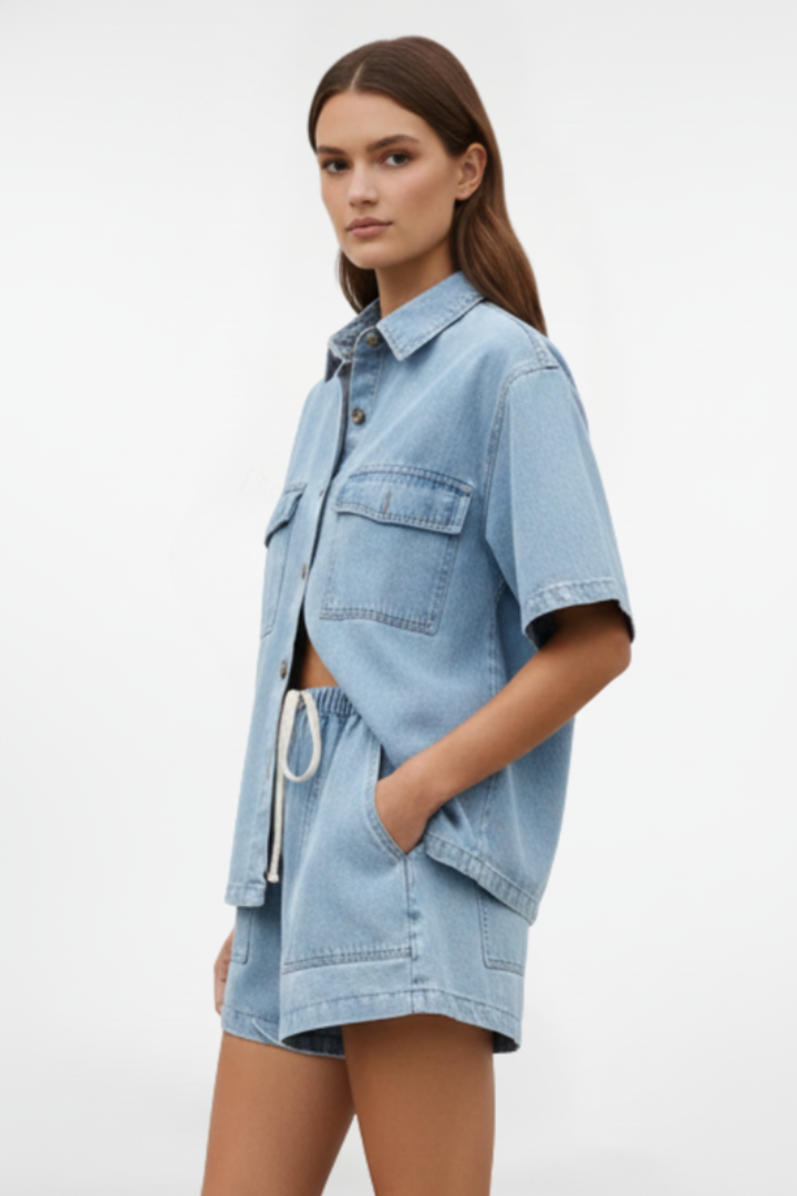 Jennifer | Effortless Shirt & High-Waisted Shorts Set 2