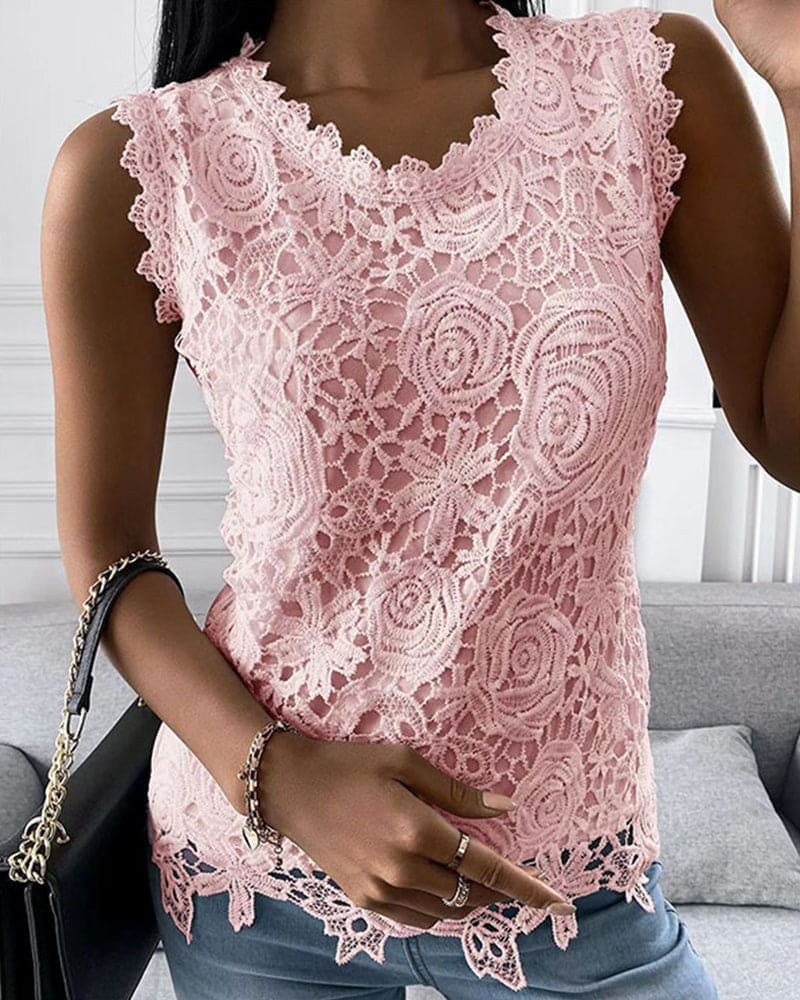 Jennifer | Elegant Women’s Sleeveless Lace Tank Top 2