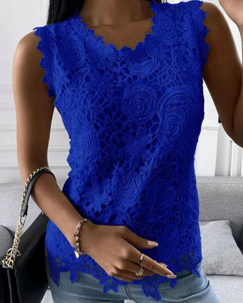 Jennifer | Elegant Women’s Sleeveless Lace Tank Top 4