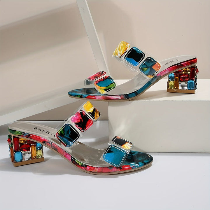 Judy | Stylish Multi-Strap Sandals with Clear Block Heel 2