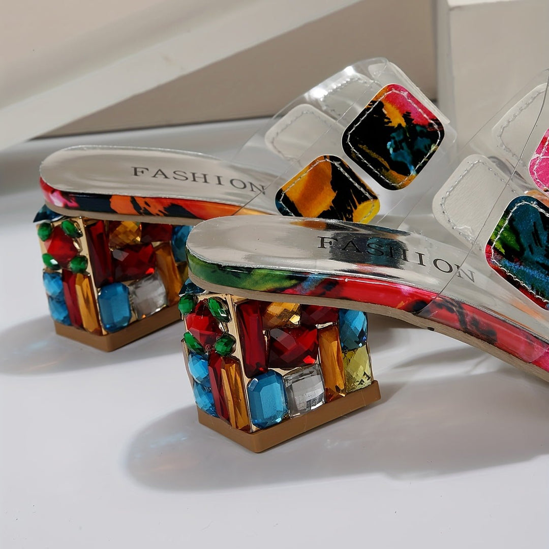 Judy | Stylish Multi-Strap Sandals with Clear Block Heel 3