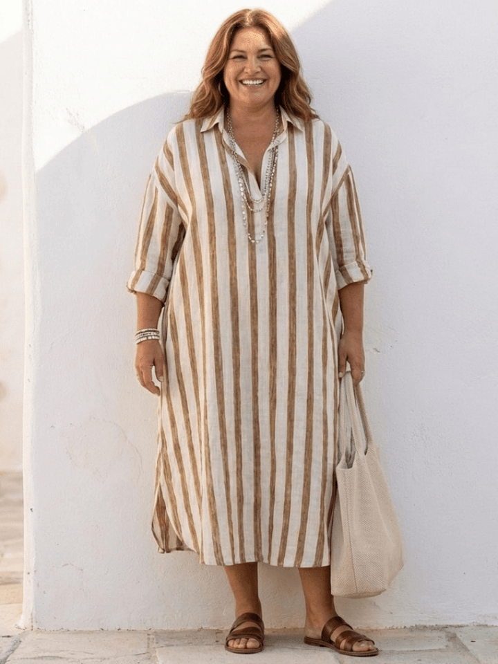Karolin | Elegant shirt dress with striped pattern 7