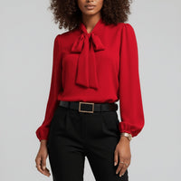 Vivian | Blusa a maniche lunghe con collo a fiocco