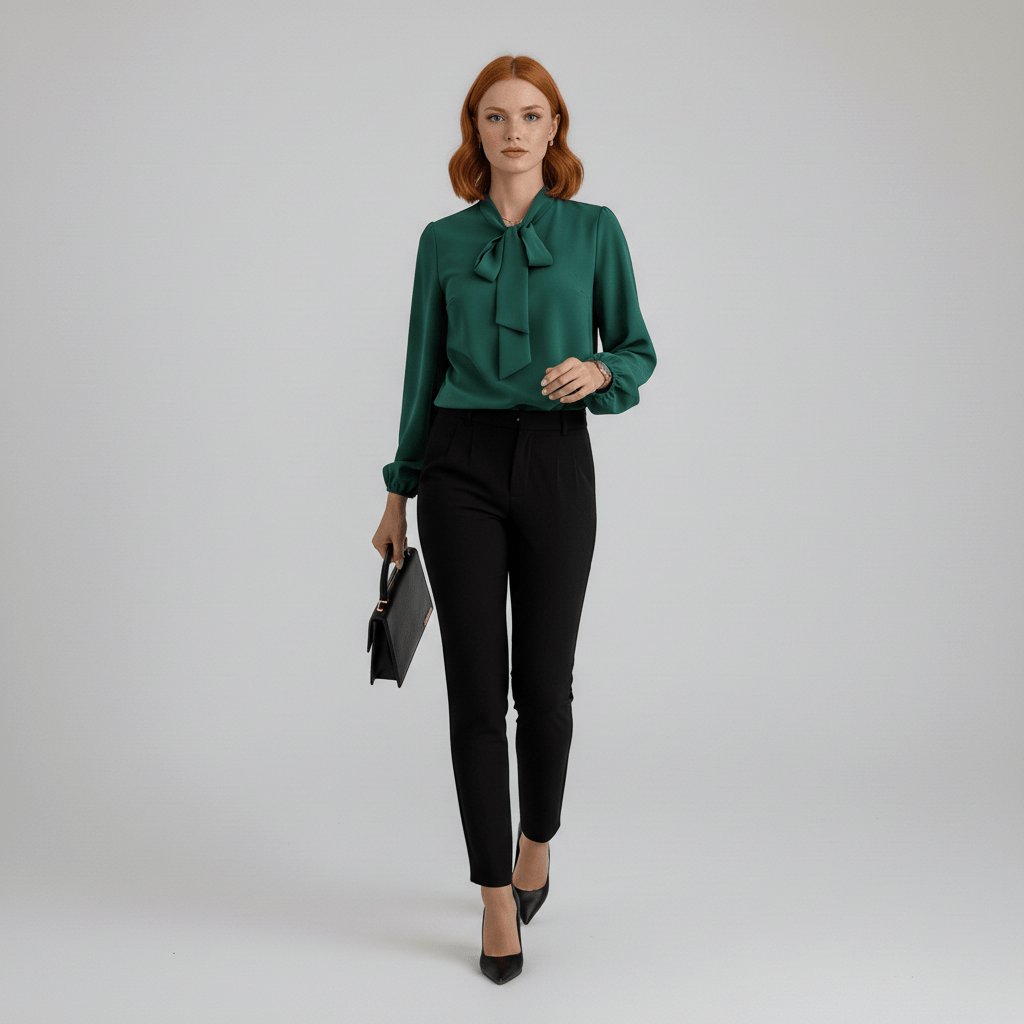 Kayleigh | Comfortable And Elegant Bow-Tie Long-Sleeve Blouse 4