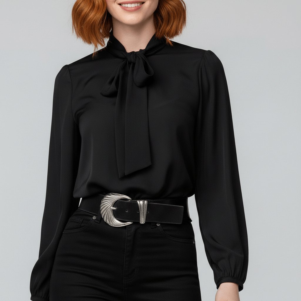 Kayleigh | Comfortable And Elegant Bow-Tie Long-Sleeve Blouse 9